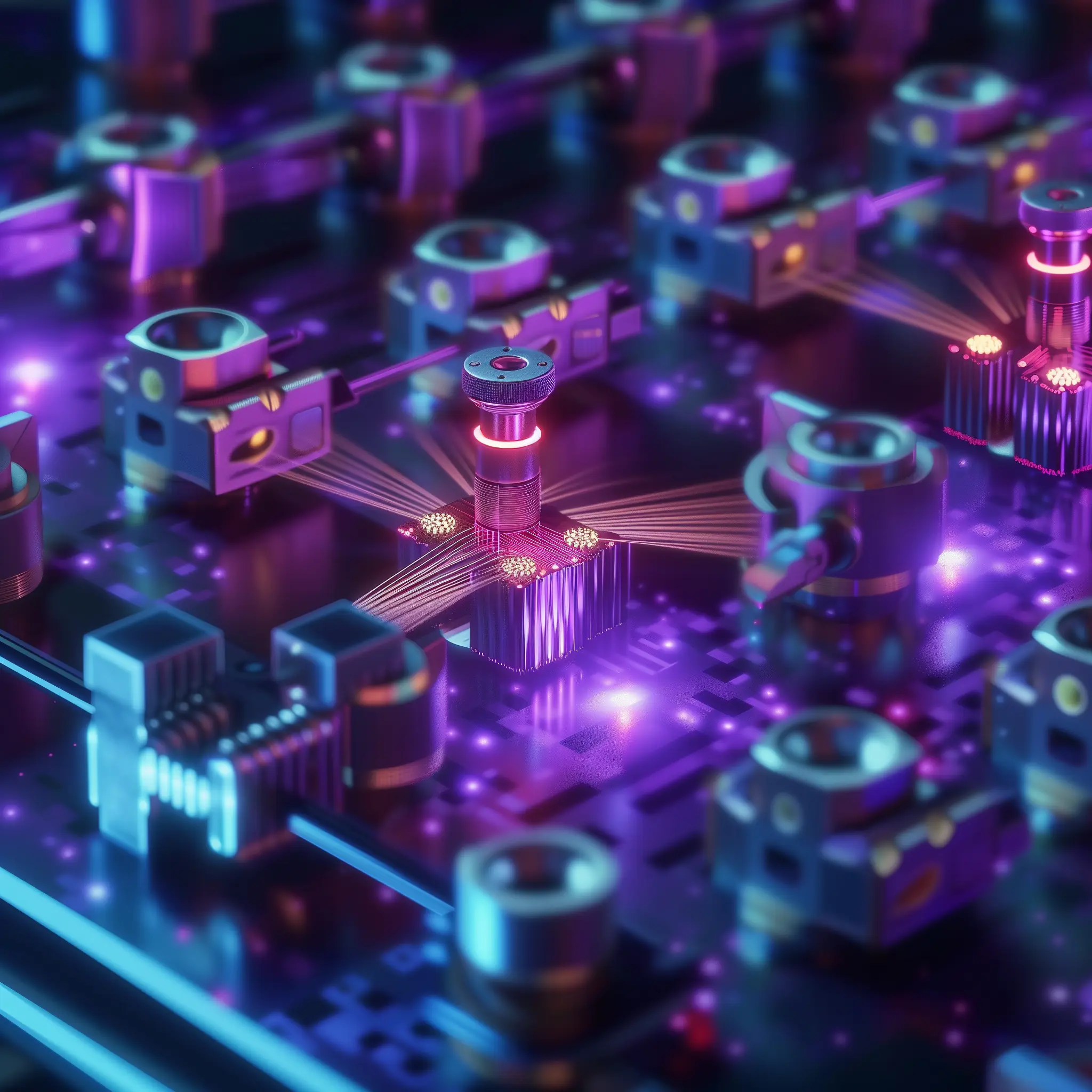 Purple quantum-optics photonic chip array